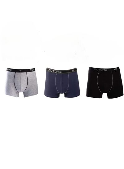 Buy Boxer Future Bundle OF (3) - Men Boxer Solid Size XLarge in Egypt