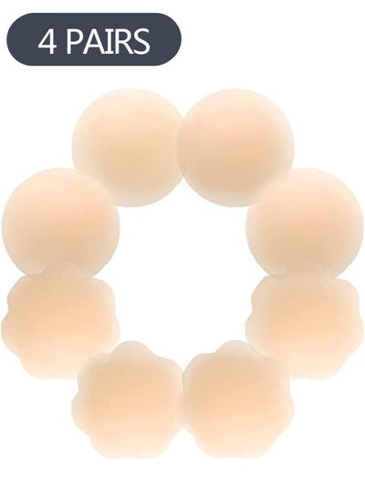 Buy 4 Pairs Nipple Covers for Women, Sticky Adhesive Silicone Nipple Pasties, Reusable Pasty Nipple Covers in Saudi Arabia