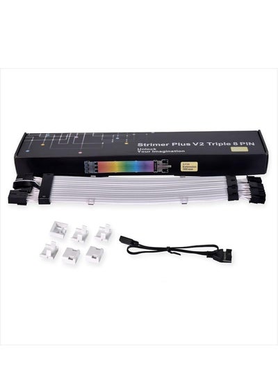 Buy Strimer Plus V2 Triple 8 Pin (PW12-PV2) -Addressable RGB VGA Power Cable (No Controller Included) - for Triple 8 PIN GPU Connector, PW12-PV2 in UAE