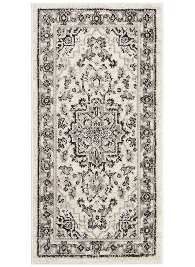 Buy Skyler Collection 2' X 4' Grey Ivory Sky126K Boho Chic Distressed Medallion Nonshedding Living Room Bedroom Accent Rug in Saudi Arabia