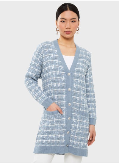 Buy V-Neck Pocket Detail Cardigan in Saudi Arabia