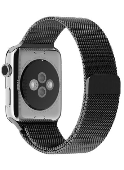 Buy Replacement Band for Apple Watch 42mm, 44mm, 45MM and 49MM Series 1 2 3 4 & X8+ Ultra & DT8 MAX & Microwaer Ultra with Unique Magnet Lock Milanese Loop Stainless Steel Bracelet -Black in Egypt