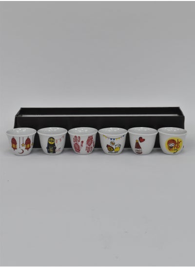 Buy A set of 6-piece coffee cups with various Ramadan designs in Saudi Arabia