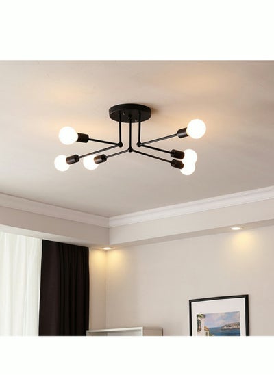 Buy Mid Century Chandelier Modern Ceiling Lighting 6 Lights Adjustable Industrial Mount Pendant Light Fixture For Kitchen Living Dining Room Bedroom Foyer in Saudi Arabia