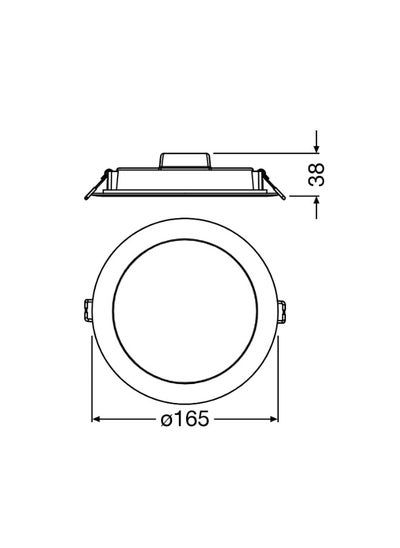 Buy LEDvance LED Ceiling Downlight Recessed Round 16W 3000K Warm White - 6 Inch in UAE