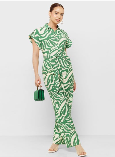 Buy Printed Belted Jumpsuit in UAE