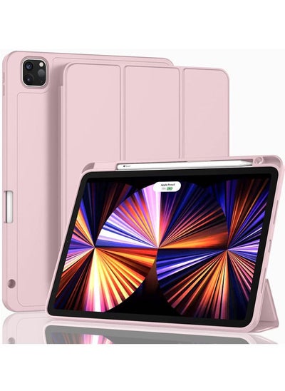 اشتري جراب iPad Pro الجديد مقاس 12.9 بوصة 2022/2021/2020 من الجيل السادس / الخامس / الرابع مع حامل أقلام رصاص حافظة ذكية لجهاز iPad تدعم معرف اللمس والاستيقاظ / النوم تلقائيًا مع شحن قلم رصاص من الجيل الثان في الامارات