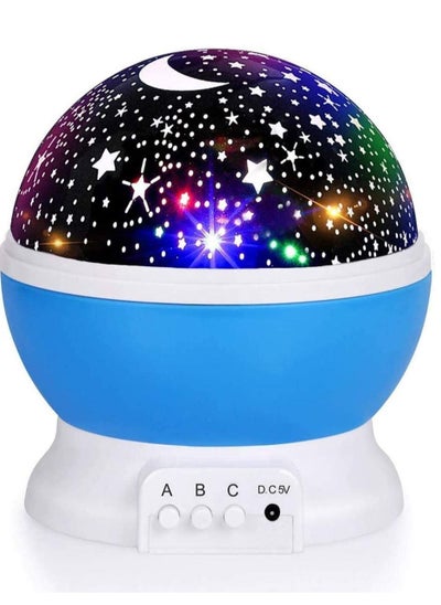 اشتري NTECH Baby Night Light Moon Star Projector 360 Degree Rotation 4 LED Bulbs 9 Light Color Changing with USB Cable  Unique Gifts for Men Women Kids Best Baby Gifts في الامارات