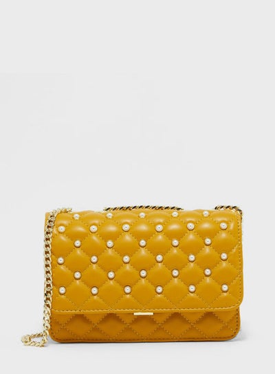 Buy Quilted Chain Detailed Crossbody in Saudi Arabia