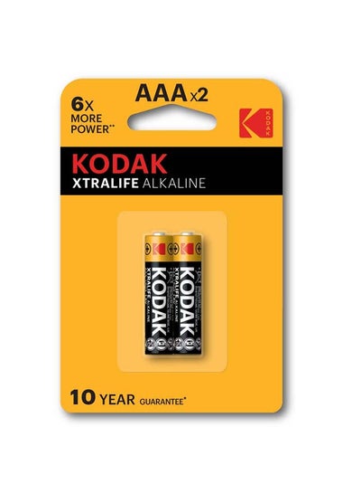 Buy Kodak Xtralife Alkaline AAA Batteries - 2 Pcs in UAE