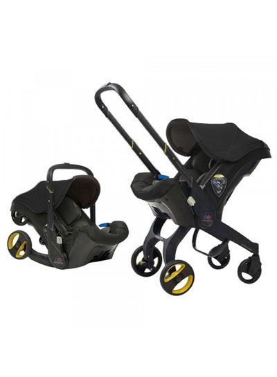 Buy Baby Stroller Lightweight Foldable Multi-Function 4-In-1 Pushchair Two Way Pushable Newborn Baby Cradle Buggies Pram for Infant from Birth to 3 Years Old Black in Saudi Arabia