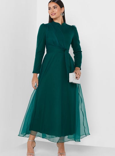Buy Ruched Detail Tulle Dress in Saudi Arabia