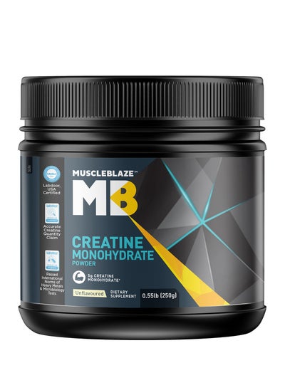 Buy MuscleBlaze Creatine Monohydrate (Unflavoured, 0.55lbs / 250g) | Labdoor USA Certified Creatine in UAE