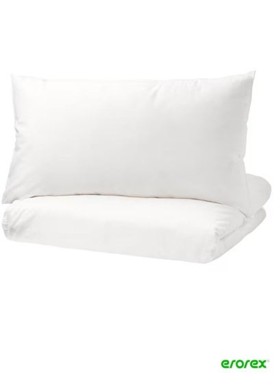 Buy Duvet cover and pillowcase white 150x200/50x80 cm in Saudi Arabia