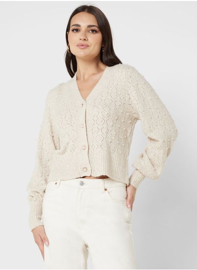 Buy Embellished Button Detail Cardigan in UAE