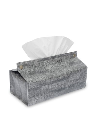 اشتري Leather Tissue Box Holder (Pebble Grey) في الامارات