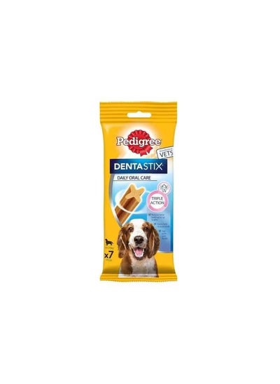 Buy Pedigree Denta Stix Dog Treats Medium Breed 7 Sticks 180g in UAE