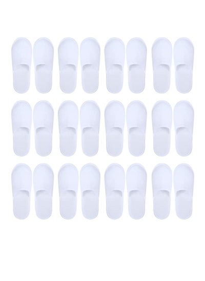 Buy 12 Pairs Disposable Spa Slippers Fluffy Closed Toe Spa Slippers For Hotel, Home, Guest Use, Fits Up To US Men And Women in UAE