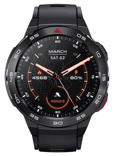 Buy Smart Watch GS Pro (Black) - 1.43" Amoled Display, Bluetooth Calling, 20 Day Battery Life, 5ATM Waterproof, GPS Positioning, 105 Sports Modes, Heart Rate Monitoring, Sporty Style Strap in UAE