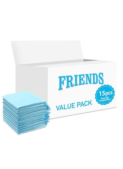 اشتري Friends Disposable Changing Mats 15 Counts Soft Waterproof Mat Portable Leak Proof Changing Mat New Mom Leak Proof Under pad Mattress Table Protector Pad في الامارات