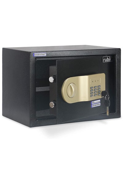 اشتري Safe Box A4 Document Size Locker Security Safety Deposit With Key and Keyless Entry (25x35x25cm) Black في الامارات