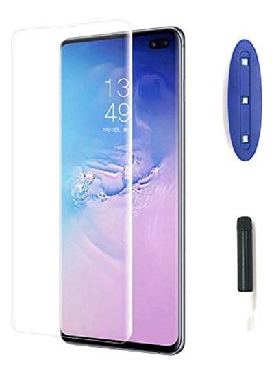 اشتري for Samsung Galaxy S10 Plus (S10plus) Nano Liquid UV Full Glue Tempered Glass Nano Optics Curved في مصر