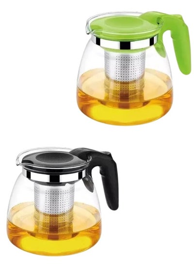 Buy 700ML Borosilicate Glass Tea Pot with Stainless Steel Infuser Multicolor in Egypt