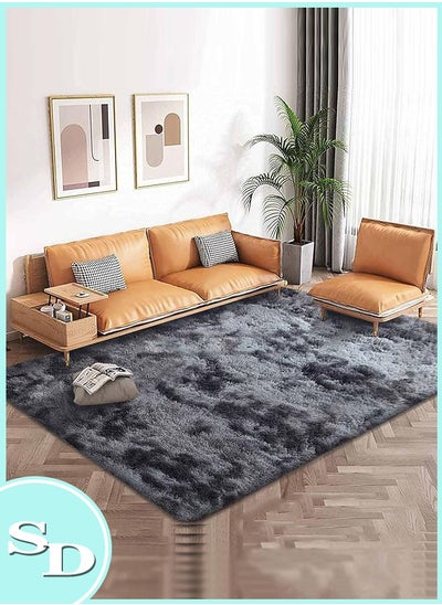 Buy Fluffy Rugs Extra Soft Indoor Carpets Modern Plush Floor Mats For Living Room Bedroom Kids Room Hotel Non Slip Rectangular Mat Dark Gray 80*160 CM in Saudi Arabia