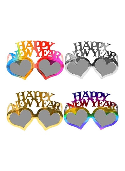 Buy 4 Pack Happy New Year Eyeglasses Fancy New Year Party Glasses Funny Sunglasses Eyewear in Saudi Arabia