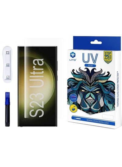 Buy Lito Samsung Galaxy S23 Ultra Premium UV Liquid Glue Tempered Glass Screen Protector with Edge to Edge Coverag in Egypt