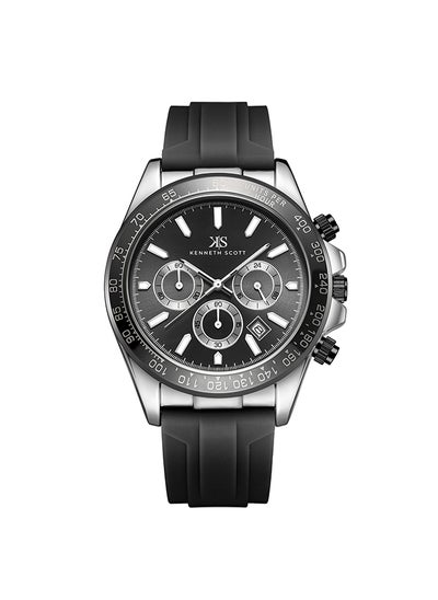 اشتري Kenneth Scott Men's Black Dial Chrono & Multi Function Watch - K23149-SSBB في الامارات