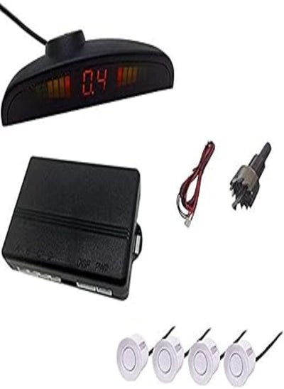 اشتري Toby's Car Parking Sensor for All Cars Reverse Assistance Backup Radar Monitor System with 4 Sensor - White في مصر