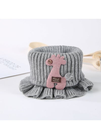 اشتري Kids Knitted Scarf Winter Warm NeckwearGrey Grey في الامارات