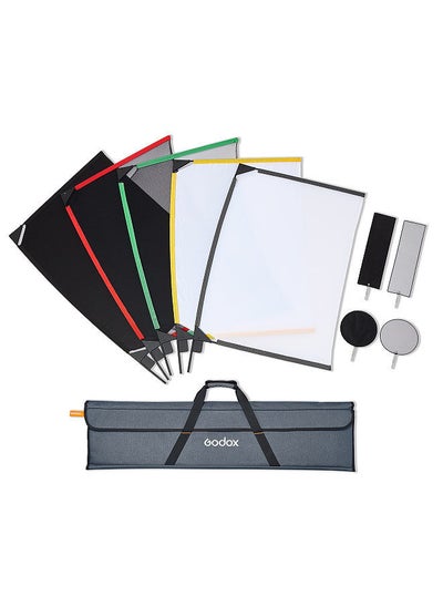 Buy Godox SF6090 Foldable Scrim Flag Kit with 5pcs Flags 60 * 90cm/24 * 36in for Shaping Blocking Diffusing Versatile Portable Photography Light Modifying Kit with Carry Bag in UAE