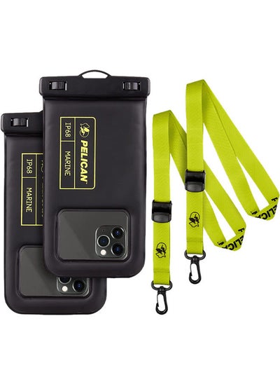 Buy Marine Waterproof Floating Pouch 2-Pack - Black/Neon Green in UAE