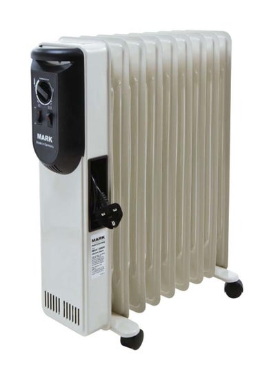 Buy 2000W 9-Fins Portable Ergonomic Design Electric Oil Filled Space Heater White 58 x 17 x 68 cm MAV-2009 in Saudi Arabia