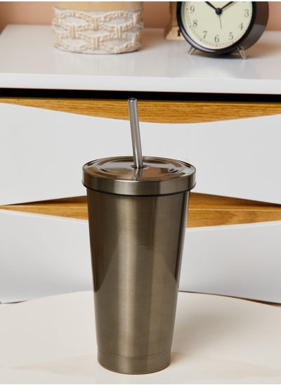 Buy Stainless Steel Tumbler With Straw in UAE