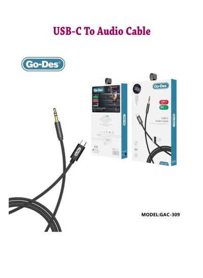 Buy Go-Des 3.5mm Lightning To Audio Cable-GAC-303 - Black in Saudi Arabia