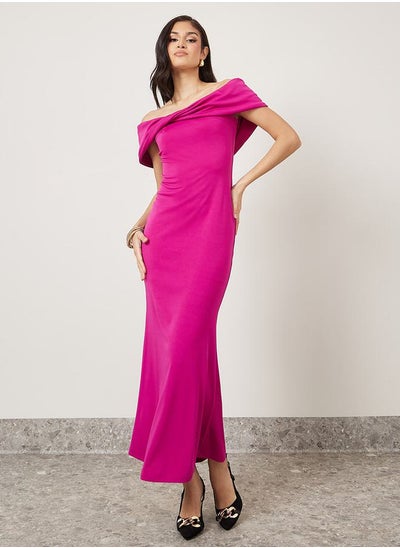 Buy Off Shoulder Bodycon Maxi Dress in Saudi Arabia