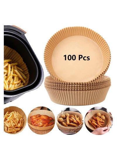 Buy 100 PCS Air Fryer Disposable Paper Liner Non-stick Disposable Air Fryer Liners Baking Paper for Air Fryer Oil-proof Water-proof Parchment for Baking Roasting Microwave in Egypt