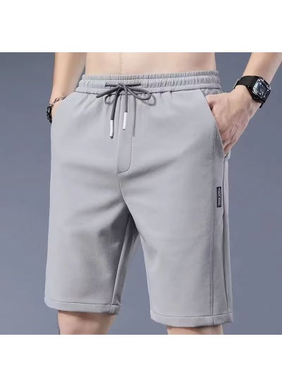 اشتري Mens Breathable Ice Silk Shorts 2023 Summer Casual Loose Quick-Dry light gray في الامارات