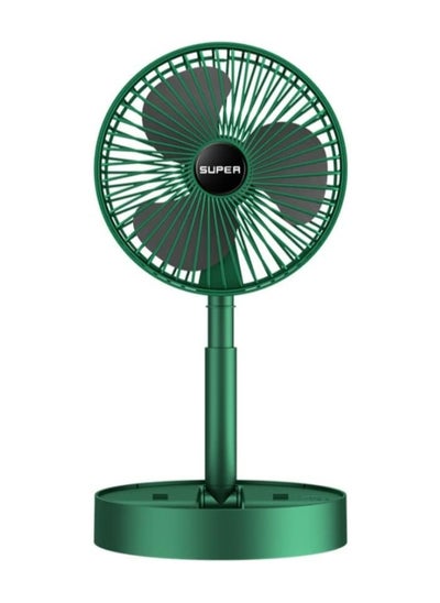 Buy Portable Desk Fan, USB Rechargeable Foldable Desktop Fan, 3 Adjustable Wind Speeds for Office, Home and Outdoor (Green) in Saudi Arabia