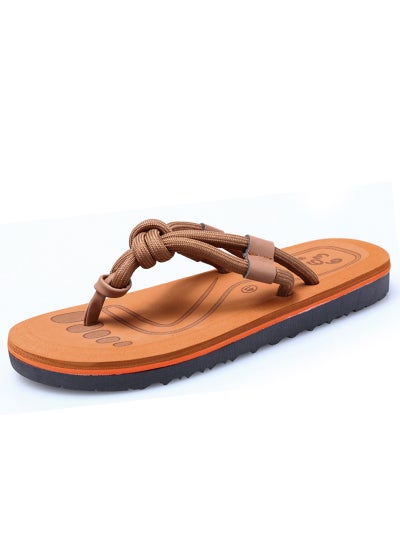 اشتري Summer Flip Flops Men Anti-Slip Couple Beach SandalsKhakis Khakis في السعودية