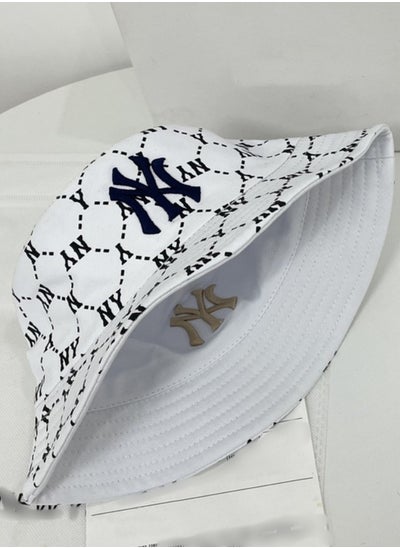 اشتري New Era MLB New York Yankees Double sided Fishing Hat Sun Hat Pure Cotton Men's and Women's Hat Outdoor White في الامارات