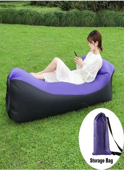 اشتري Modern Air Inflatable Outdoor Portable Camping Sofa Cushion Bed في الامارات