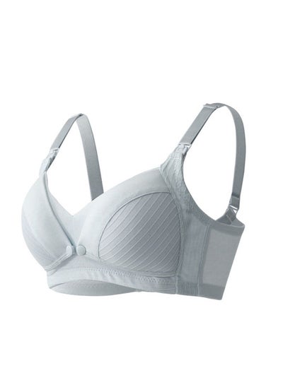 Buy OKUS Comfy Cotton Maternity & Nursing Bra - Cups with Front Flap Closure Easy Breastfeeding - Clip Down Nursing Feeding Bra - Adjustable Non Slip Sholder Straps - Soft Cup Bra (XL, Grey) in UAE