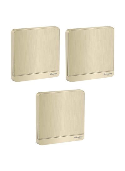 اشتري Schneider Electric E8331L2_GH AvatarOn Gold - One Gang Two Way - Intermediate - 16AX 250V Metal Gold Hairline - Pack of 3 في الامارات