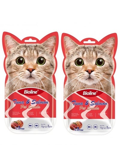 Buy Tuna And Salmon Cat Treats 10X15g in UAE