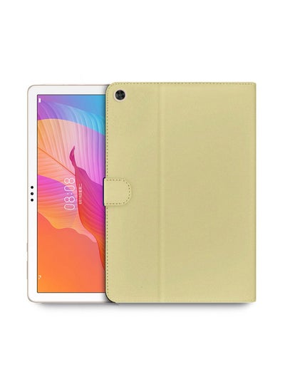 Buy High Quality Leather Smart Flip Case Cover With Magnetic Stand For Huawei MatePad T10s Gold in Saudi Arabia