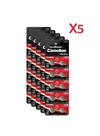 Buy Camelion alkaline button cell batteries AG8 10 pack x5 in Egypt